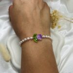 Perlenarmband - Lila Tulpe – Bild 2