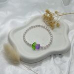 Perlenarmband - Lila Tulpe